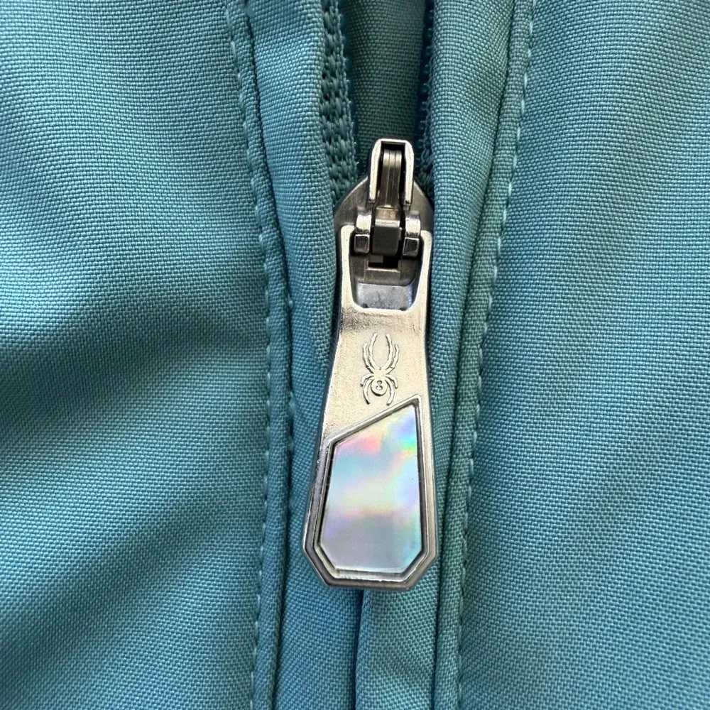 Spyder Kids Insulated Ski Snowboard Jacket Teal Pink Hooded Winer Size 18 XS/S‎